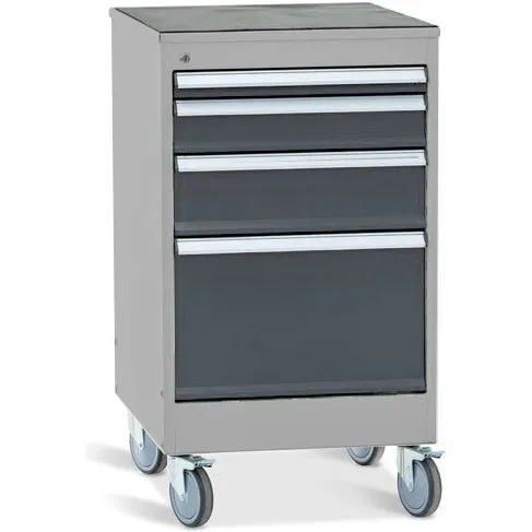 GBP Skuffesektion 800x565x660, 4 låsbare skuffer på hjul