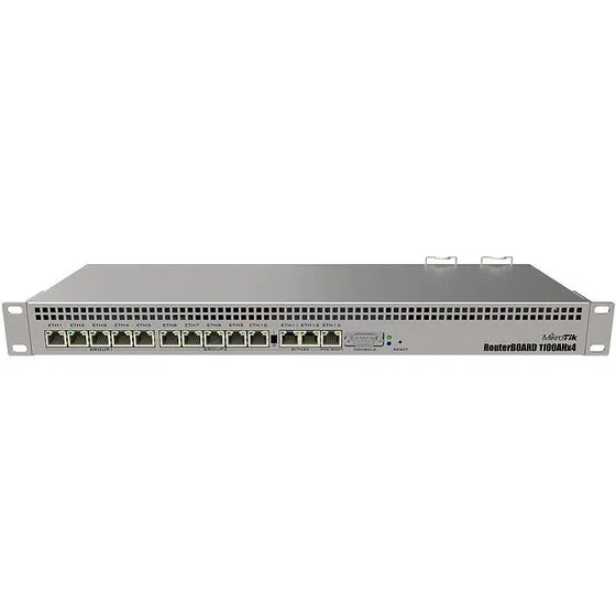MikroTik RB1100AHx4 13-port Gigabit Router, 1U Rackmount, rustfrit stål