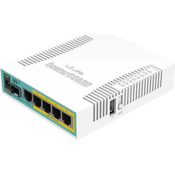 MikroTik hEX PoE 5-Port Gigabit Router Hvid