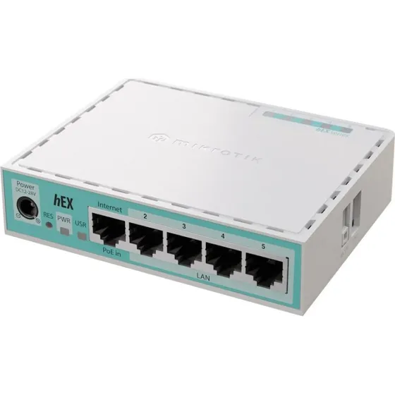 MikroTik hEX E50UG 5-port Gigabit Router med PoE-in og USB