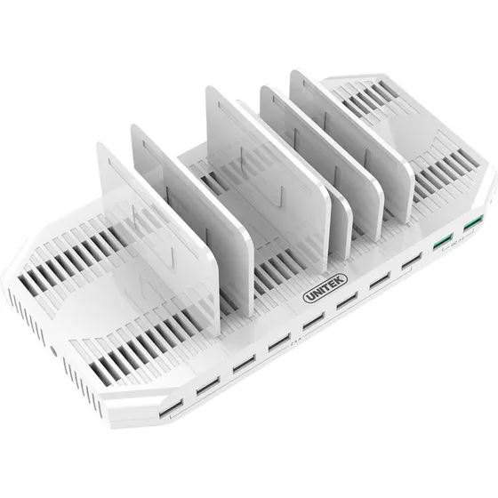 Unitek Y-2190A 10-port USB opladerstation, hvid, 96W