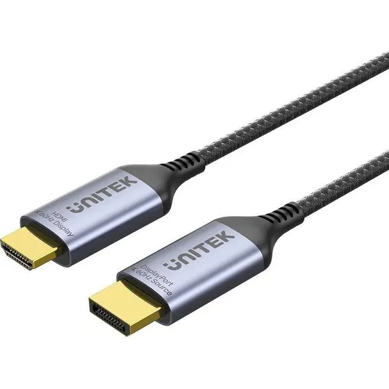 Unitek DisplayPort til HDMI kabel 1,8 m, 8K60 Hz, space grey