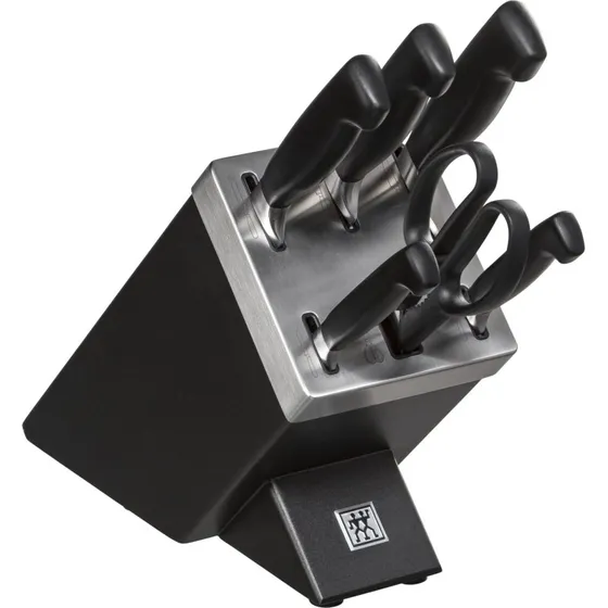 Zwilling Four Star Knivblok og knive-sæt (7 stk, sort/grå)