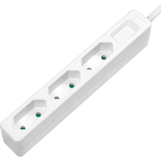 LogiLink Slim Euro 3-vægs 1,5m Hvid
