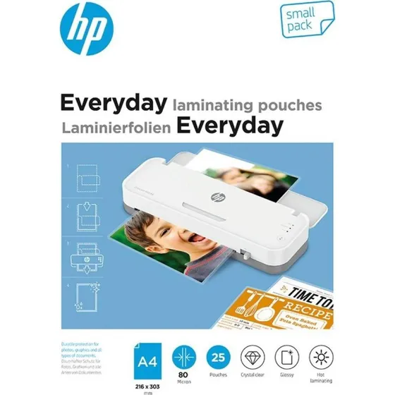 HP Everyday Lamineringslommer A4 80 µm, 25 stk