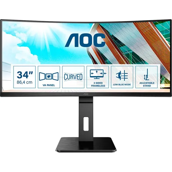 AOC CU34P2A 34" VA UWQHD 100Hz Bue-skærm