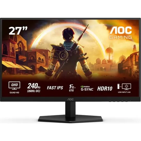 AOC G4 Q27G42ZE 27" QHD Gaming-skærm, Sort/Rød