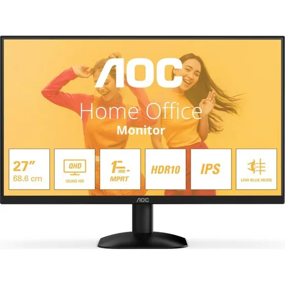 AOC Q27B35E 27" QHD IPS Skærm, 75 Hz, HDR10, Sort