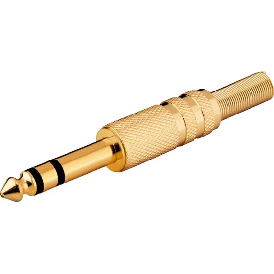 Goobay 6,35 mm stereo jack stik, guldbelagt