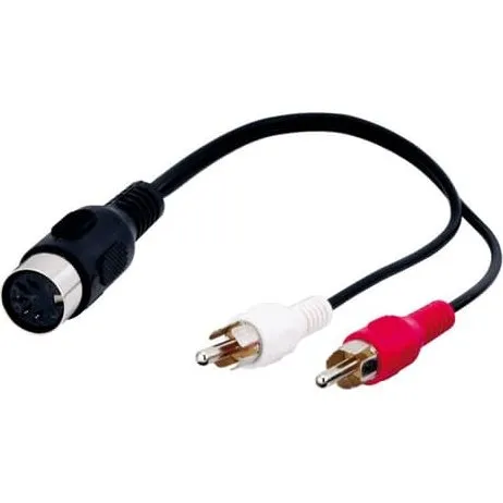 Goobay Adapter DIN 180° (5-pin) til Stereo RCA, 20 cm, Sort