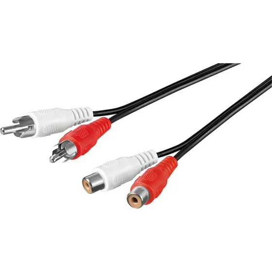 Goobay RCA Forlængerkabel 5m, 2x RCA han til 2x RCA hun
