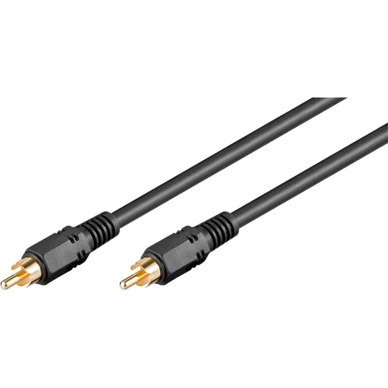 Goobay RCA S/PDIF Koaksialkabel, 2m, Dobbelt Afskærmet, Guldstik