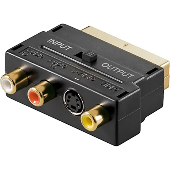 Goobay SCART-adapter (IN/OUT) forgyldt, sort