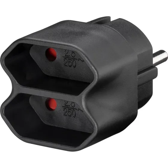 Goobay NK 002 Sort Kompakt 2-udgangs Adapter