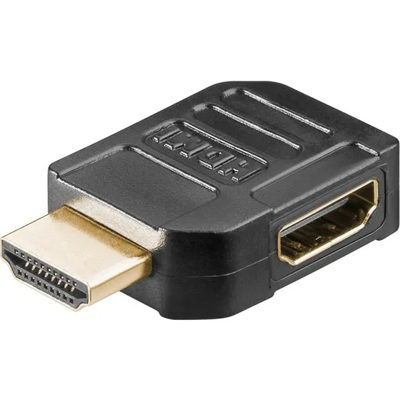 Goobay HDMI 90° Vinkeladapter, guldpladeret, 8K @ 60 Hz