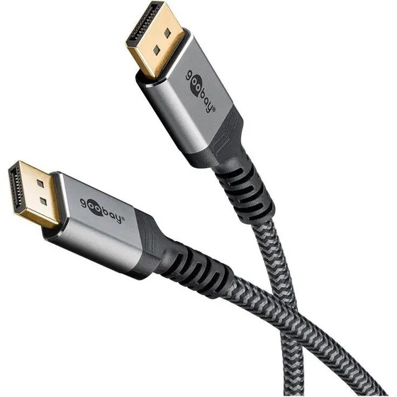 Goobay DisplayPort 2.1 1m grå kabel