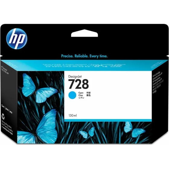 HP 728 Cyan Blækpatron 130 ml (F9J67A)
