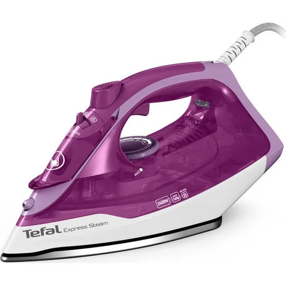 Tefal Express Steam FV2836E0 2400W, Keramisk Sål, Lilla/Hvid