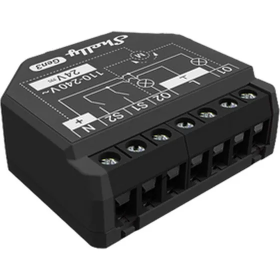 Shelly 2PM Gen3 Intelligent Kontakt 2P, Sort