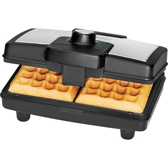 Clatronic WA 3606 Dobbelt Vaffeljern, 800 W, Sort/Rustfrit Stål