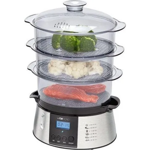 Clatronic DG 3547 Dampkoger 3 Kurve, 800 W, Sort/Rustfrit Stål