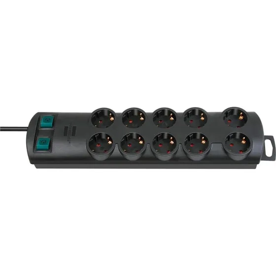 Brennenstuhl Primera-Line 10-vejs 2m Sort - Beskyttelseskontakt TYPE E
