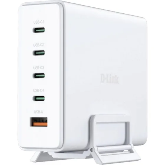 D-Link DCF-241/E 240W GaN Powerbank, Hvid, 4×USB-C + USB-A