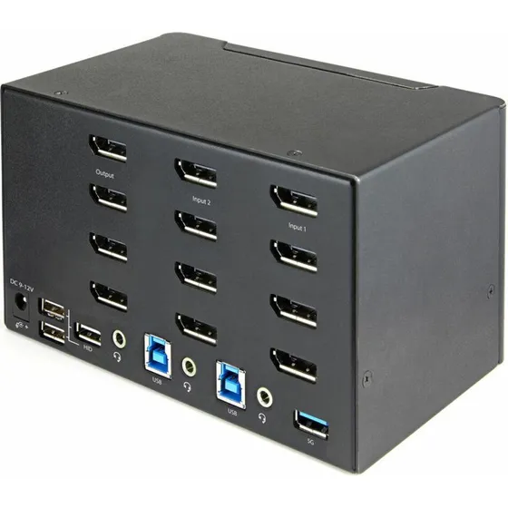 StarTech SV231QDPU34K 2-Port 4K DP 1.2 KVM med USB 3.0 Hub