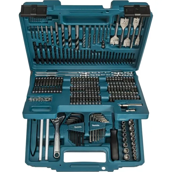 Makita E-11689 Bor- og Bitssæt 256 dele, sort/blå