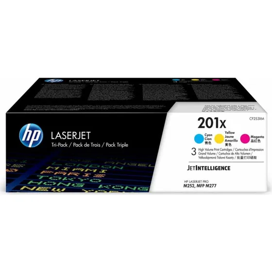 HP 201X Høj Kapacitet Cyan/Magenta/Gul (3-pak)