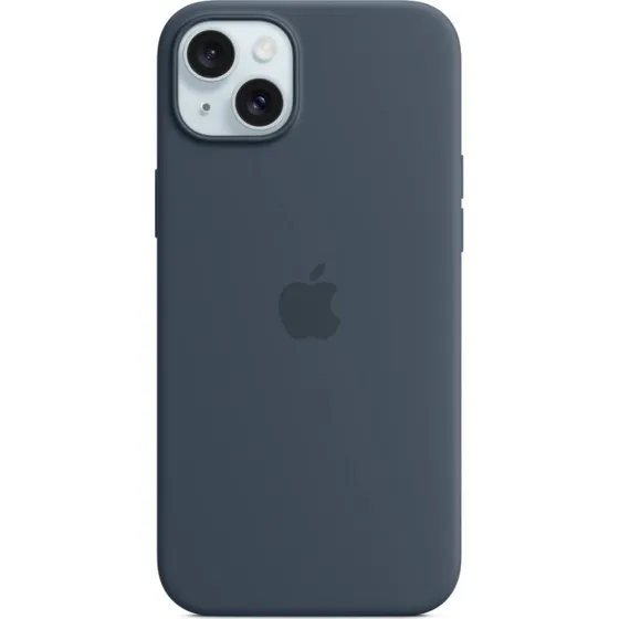 Apple iPhone 15 Plus silikonfodral, blå, med MagSafe