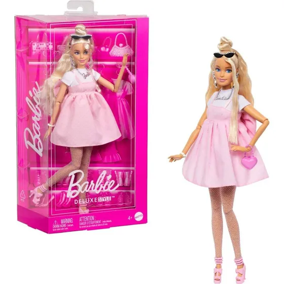 Barbie Deluxe Dukke Blond Hår - Pink Glamour Dreamhouse