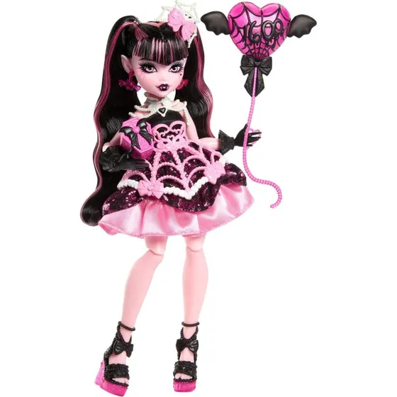 Monster High Draculaura Fødselsdagsdukke med 7 Tilbehør
