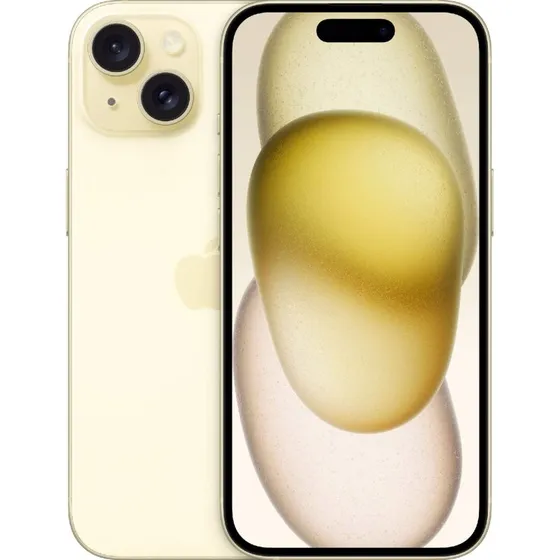 Apple iPhone 15 256GB Gul – Dynamic Island, 48MP kamera