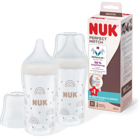 NUK Perfect Match sutteflaske 150 ml – Rainbow