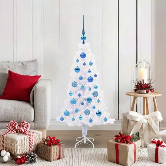 vidaXL Kunstigt Juletræ 120 cm Hvid med 150 LED'er
