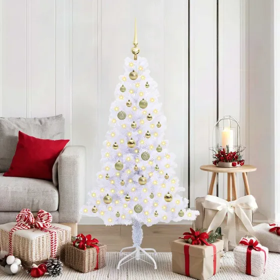vidaXL Kunstigt Juletræ 150 cm Hvid med 150 LED'er