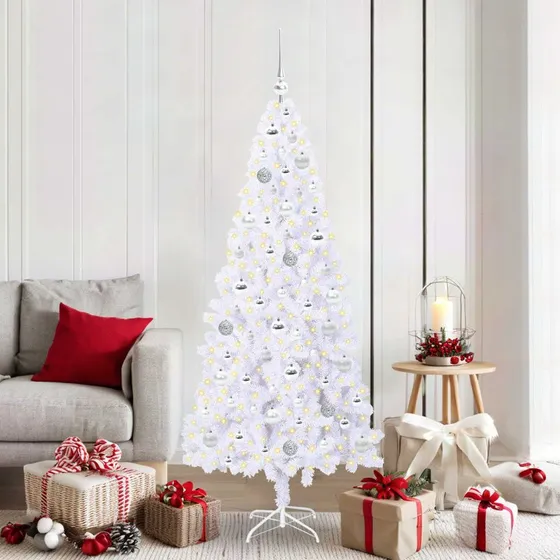 vidaXL Kunstigt Juletræ 180 cm Hvid med 300 LED'er
