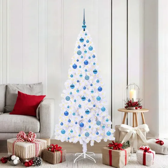 vidaXL Kunstigt Juletræ 180 cm med 300 LED'er, Hvid