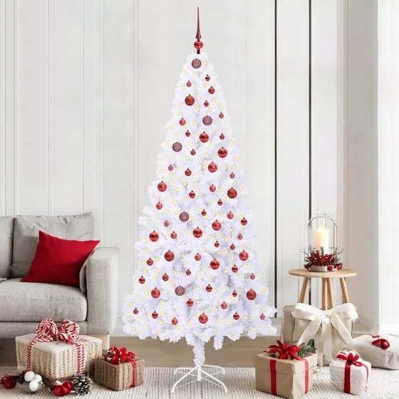 vidaXL Kunstigt juletræ 210 cm med 300 LED'er, Hvid