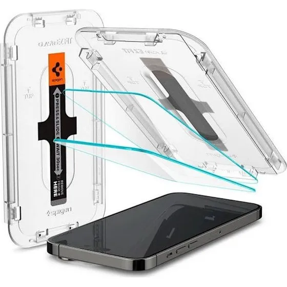 Spigen Glas.tR EZ Fit 2-pak hærdet glas til iPhone 14 Pro Max