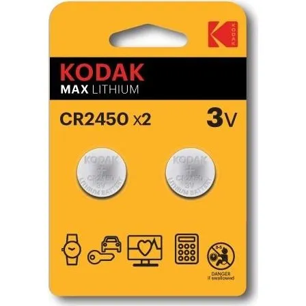 Kodak CR2450 3V Lithium Batteri (2 stk.)