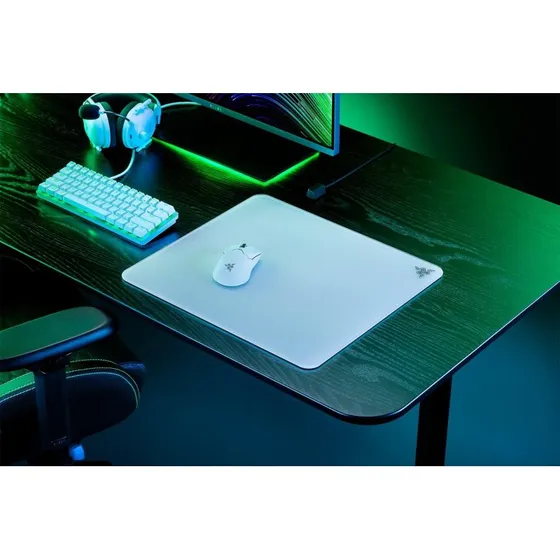 Razer Atlas Hvid Gaming-Musemåtte med Hærdet Glas