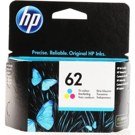 HP 62 Tri-Color Blækpatron (Cyan, Magenta, Gul)