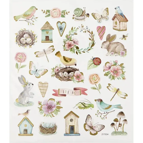 Creativ Company Klistermærker - Forår og påske, 1 ark (15 x 16,5 cm)