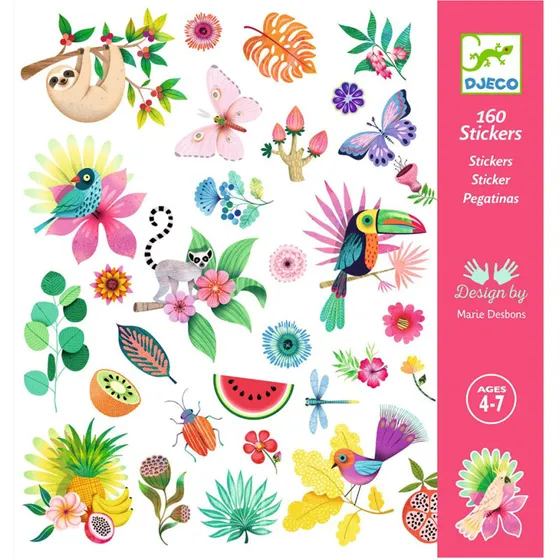 Djeco Klistermærker Paradis, 160 stk