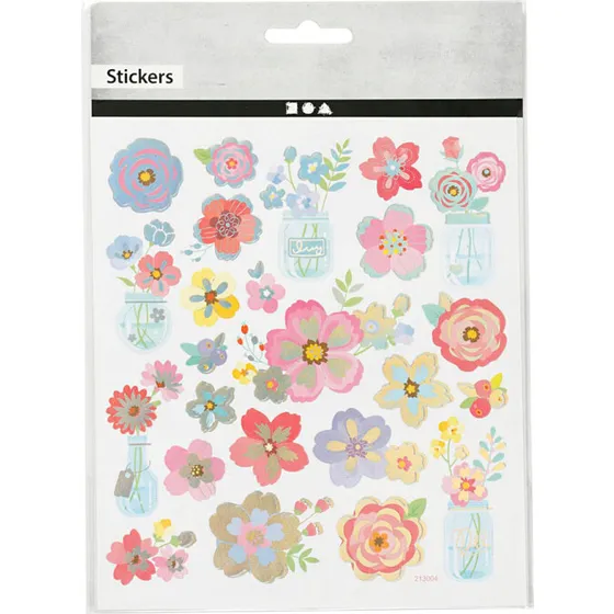 Klistermærker Forårsblomster, 1 ark (15×16,5 cm)