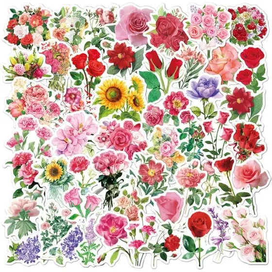 INF Klistermærker Blomster og blade 50-pak 6x6 cm