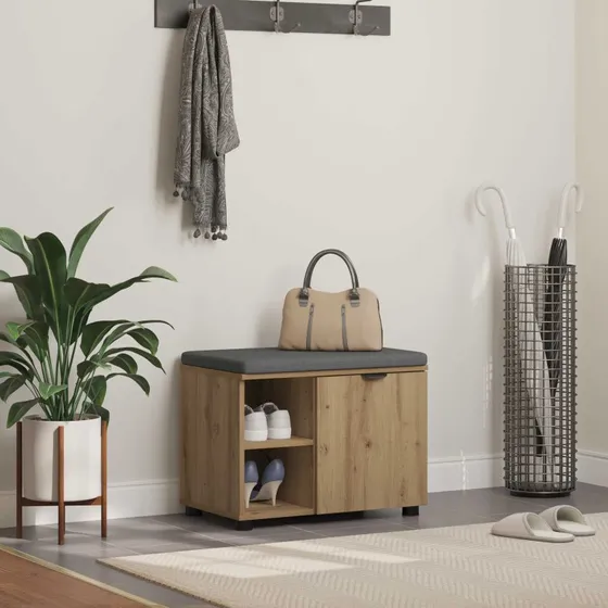 vidaXL Hallbænk Artisan Egetræ 60 x 38 x 46 cm