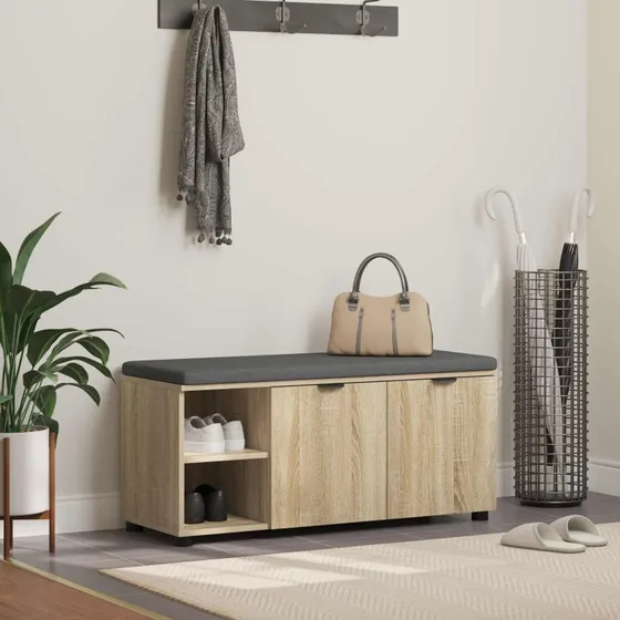 Sonoma Hallbænk med pude, 100 x 38 x 46 cm, ensfarvet